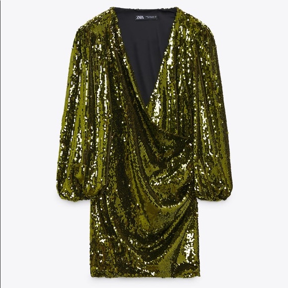 LAST 1!🔥ZARA SEQUIN WRAP DRESS - Picture 15 of 16